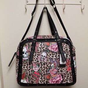 Ed Hardy Leopard Tote Bag with Removable Strap NWT